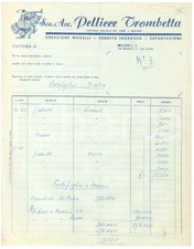 1955 ca MILANO Via Manzoni 17 - Soc. Acc. Pellicce TROMBETTA *Fattura