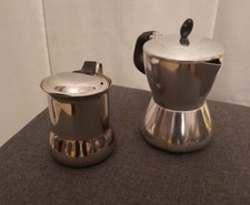 Kit Moka per caffè + Bricco Latte preparazione cappuccino in acciaio inox 18/10