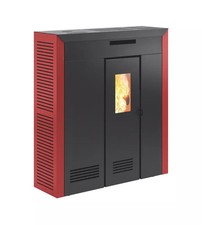 STUFA A PELLET SLIM CANALIZZATA E VENTILATA INVICTA "DAGLAN PLUS" ROSSO 8,3 KW