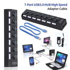 Hub USB 3.0 7 porte esterno con alimentatore multiprese slot per PC notebook mac