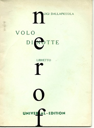Libretto dallapiccola volo - l.dallapiccola.,