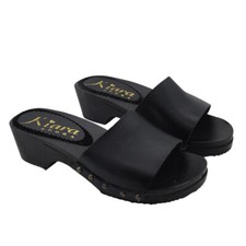 Zoccoli in vero legno nero con