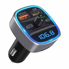TRASMETTITORE PER AUTO BLUETOOTH USB QC3.0 MP3 VIVAVOCE CHIAMATA TF CARD LED