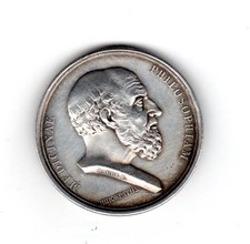 MEDAGLIA MEDICINA Medaglia 1789 LIONE IPPOCRATE BARRA ARGENTO