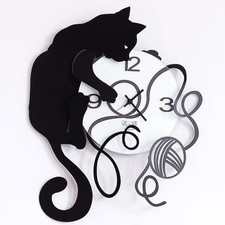 Orologio gatto con gomitolo - gatto,