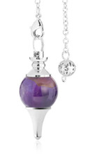 P06 Pendolo Pendolino Sfera in Pietra Naturale Ametista per Radiestesia 