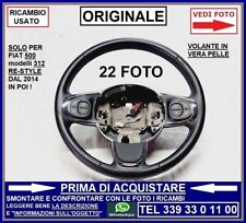 VOLANTE STERZO NERO IN PELLE + COMANDI FIAT 500 RE STYLE DAL 2014 IN POI