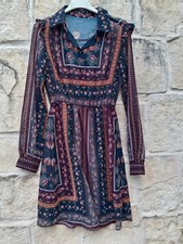 ?abito boho elegante tg s/xs trasparente fiori hippie