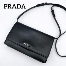 Prada Portafoglio e Borsa a Tracolla Pelle Saffiano Nero 2 Vie Tracolla Regol...