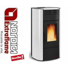 TERMOSTUFA STUFA A PELLET NORDICA EXTRAFLAME RAFFAELLA IDRO 20 KW BIANCO