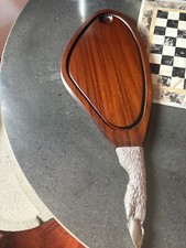 TAGLIERE PER PROSCIUTTO CRUDO, CARNI, VINTAGE IN LEGNO ROVERE E MANICO ARGENTO