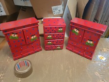 LOTTO 3 CONTENITORE ARMADIO con cassetti PORTAGIOIE MARICART BOX JEWEL CASE New