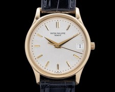 Patek Philippe 3998J Calatrava quadrante argento oro giallo 18 carati