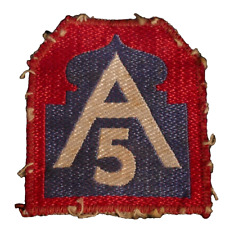 WWII US 5° Quinta Armata SSI Spalla Patch Occupazione Epoca Made in Germany Tipo Bevo