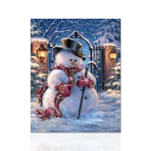 Quadro elegant snowman - snowman,