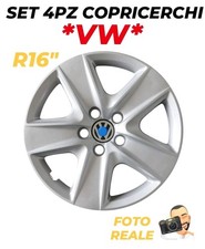 SET 4 COPRICERCHI COPPA RUOTA BORCHIE VW TOURAN GOLF R16"