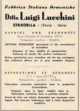 PUBBLICITA' 1947 DITTA LUIGI LUCCHINI FABBRICA ARMONICHE STRADELLA  PAVIA EXPORT
