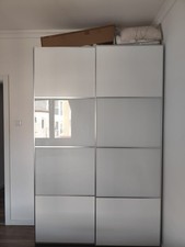armadio armadio armadio legno, IKEA, bianco, usato, 92x59x14 pollici, ante scorrevoli