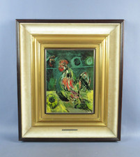 Serigrafia su lastra argento 800 Bruno Cassinari Il Gallo 84/350 quadro 1978