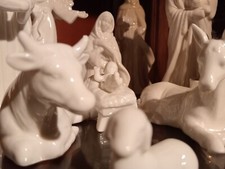 presepe ceramica bianca completo 