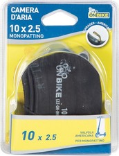 Camera d'aria per monopattino misura 10x2.5, con valvola americana curva On Bike