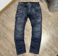 Jeans vintage Absolut Joy Biker invecchiato con cerniera taglia 32
