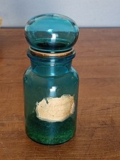 Barattolo Vaso Vintage da farmacia H. Cm. 20  in vetro colorato Con Tappo 