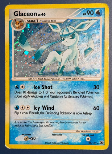 Carta pokémon glaceon holo - carta,