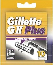 Pack 10 Lames GILLETTE GII Plus Lubrastrip Recharges Rasoir Genre Contour G II 2
