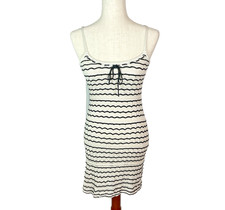 Mini abito Hollister nero bianco a righe in maglia taglia small anni 90 Y2K resort nautico