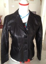 Giacca Di Pelle Donna nera Taglia S  usata