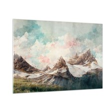 Quadro su Vetro 100x70cm Paesaggio Montagne Pezzo Stampe Immagini Moderni Murale