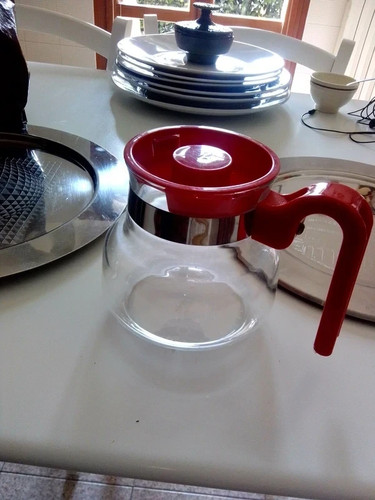 Teiera vintage vetro metallo