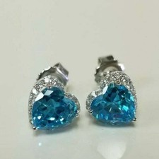 Orecchini 3,20 ct topazio blu