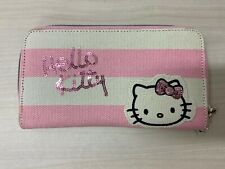 Portafoglio righe bianco e rosa Hello Kitty Dim: 20x10cm