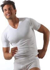 ROSSOPORPORA, 6/3 magliette intime uomo in cotone elasticizzato e collo a V