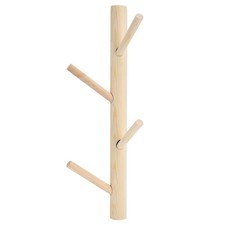 (Colore Legno 4 Ganci)Appendiabiti da Parete Senza Punzoni Appendiabiti Asciugamani Albero FI