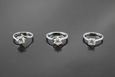 Lotto lavoro bigiotteria costume misto 70 pezzi affascinanti zirconi trasparenti anelli donna EH202