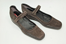 Scarpe donna PRADA tg 5 Europa 35 camoscio marrone S9355