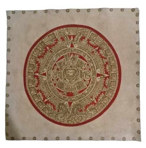 Aztec painting leather art - aztec,