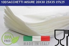 100 SACCHETTI SOTTO VUOTO BUSTE GOFFRATE PER ALIMENTI ALIMENTARI SOTTOVUOTO 