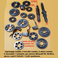 ingranaggi cambio + alberi cambio+ forcelle cambio. Minarelli P4-P6 D'epoca 1972