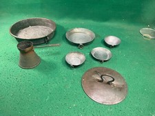 lotto pentole pentola rame antico casseruola tegame brocca caffettiera