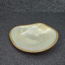 OLD CIOTOLA POSACENERE in Madreperla Conghiglia Vintage Bordo esterno in Ottone