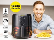 Carrera Friggitrice ad Aria Calda 4,2L 1300W Aircooker Compatta Regolazione Temp