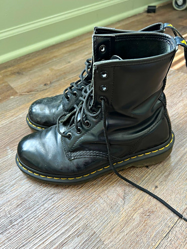 Stivali martens pelle nera - stivali,