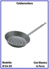 Padella per Castagne Caldarrostiera Forata con Manico in Ferro Cuoci Caldarroste