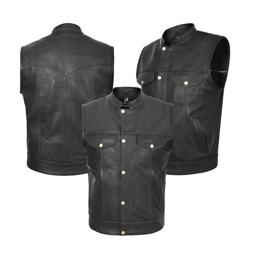 Gilet moto tagliato pelle - gilet,