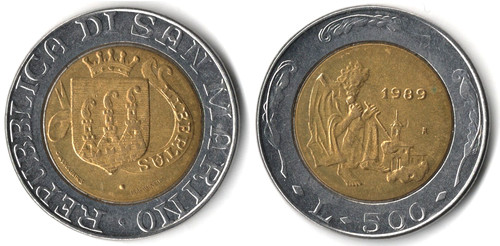 San marino 500 lire 1989 - san,