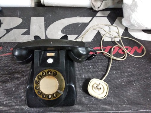 Telefono fisso nero vintage - telefono,